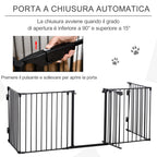 PAWHUT DOG CANCELLY Small and medium folding size with 5 panels, metal and plastic, 300x3x74.5 cm, black - Borgè