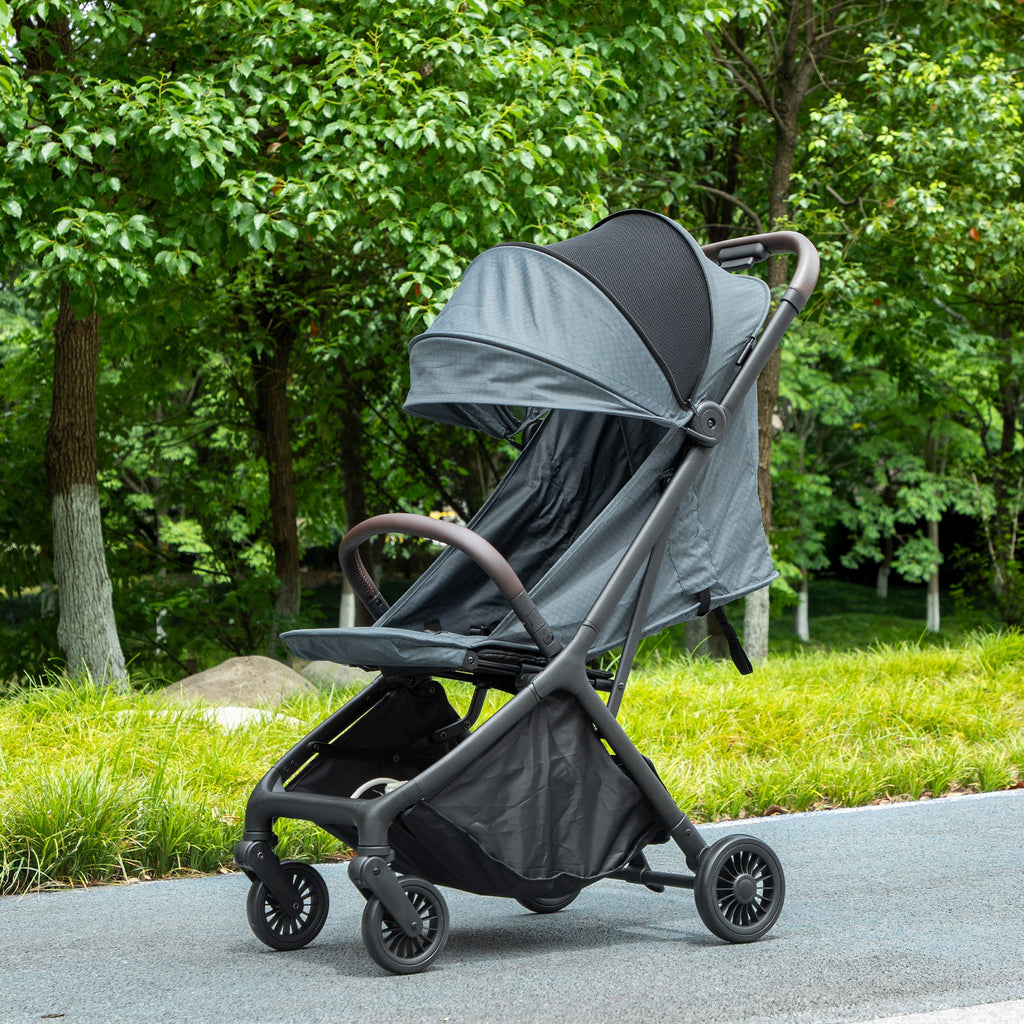 Baby Stroller with Adjustable Canopy and Storage Bag, 87x50x103 cm, Blue and Black