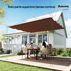 Outsunny Coffee White Polyester UV-Resistant Outdoor Pergola Cover with 8 Drainage Holes, 286x245 cm