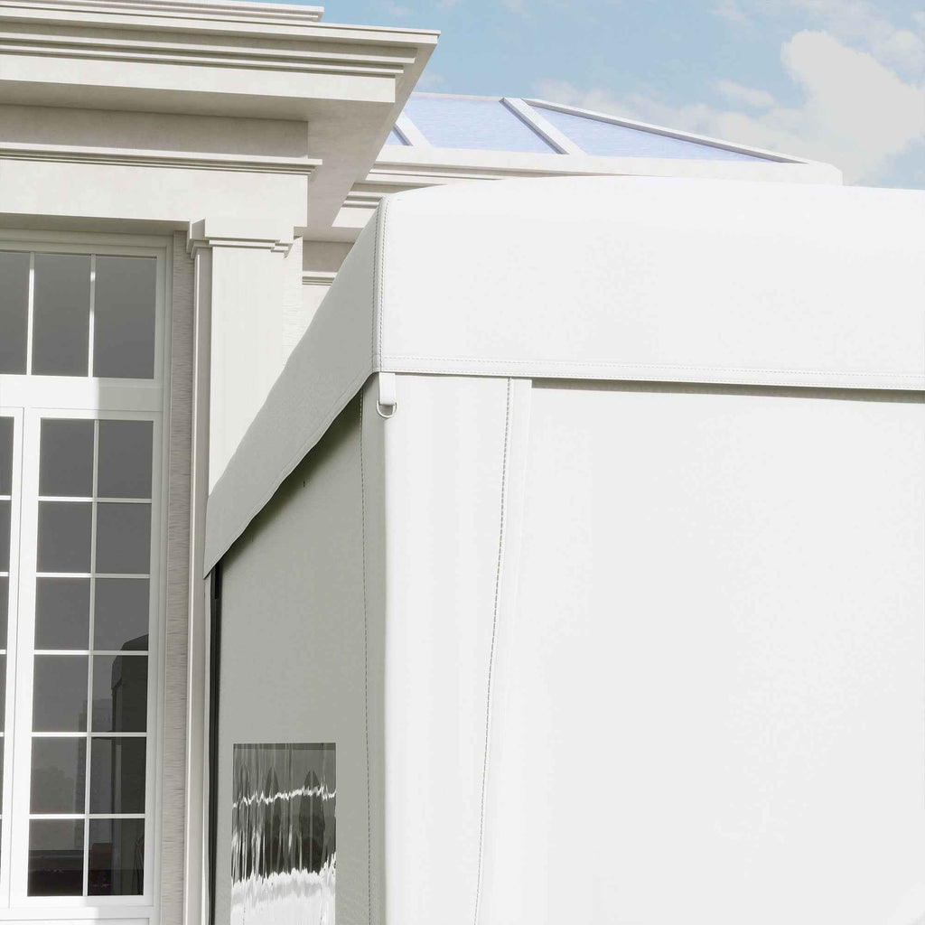 Outsunny 3x3m Folding and Waterproof Gazebo with Side Panels, Steel and Oxford Fabric, White