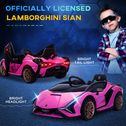 HOMCOM Electric Car for Children 3-5 Years Lamborghini 12V with Remote Control and Speed ??3-5km/h, Pink - Borgè