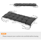 Garden Bench Cushion with Ties and Thick Padding, 100x40cm, Dark Gray - Borgè