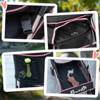 PawHut 2-in-1 Foldable Dog Stroller, Convertible to a Carrier with 2 Leashes and Cushion, Pink