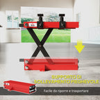 Steel Motorcycle Lift Stand Capacity 500kg, Foldable with Adjustable Height and Crank, Red