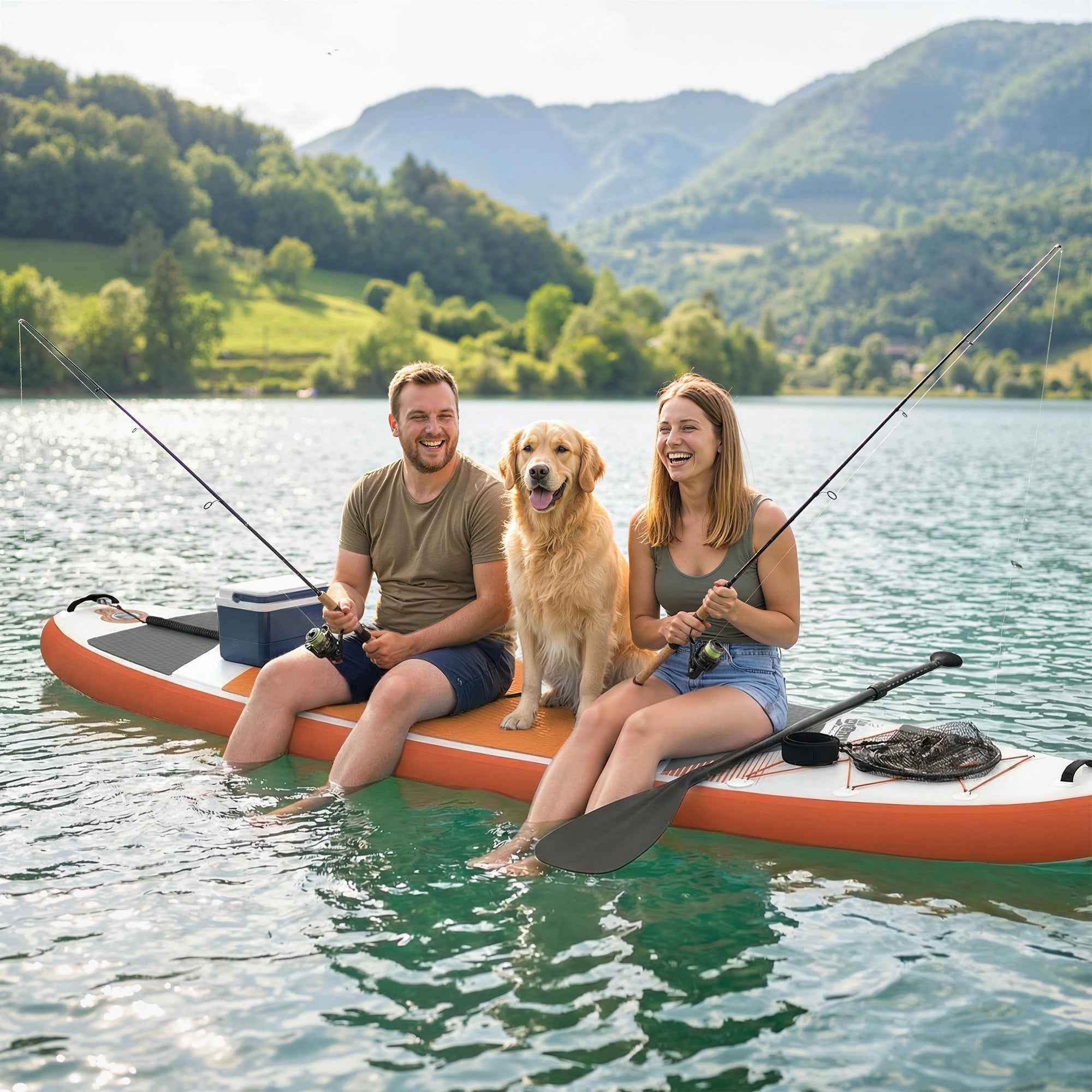 Outsunny Inflatable Stand Up Paddle Board Non-Slip 320x82x15 cm, Orange