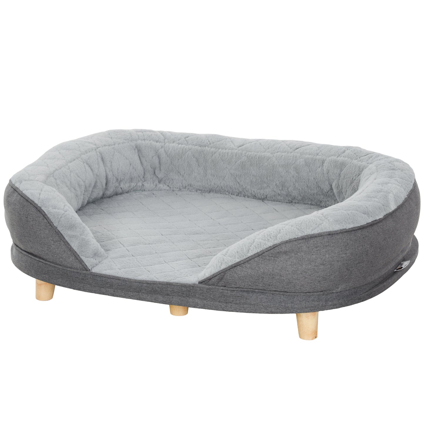 Dog Sofa Bed with Padding, Bed for Large and Medium Dogs up to 25kg, 90x78x25cm, Grey