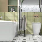 Freestanding 2-Arm Metal Towel Rack, 66x20x110 cm, Black