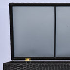 284L Outdoor Storage Chest with Gas Piston, PE Rattan and Steel, 118x54x59 cm, Dark Brown
