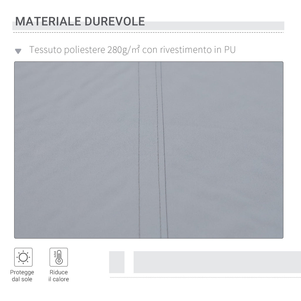 Outsunny sun tent for outdoor outbuilding with metal and aluminum crank, 395x245 cm, gray - Borgè