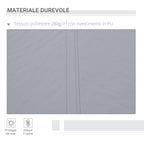 Outsunny sun tent for outdoor outbuilding with metal and aluminum crank, 395x245 cm, gray - Borgè