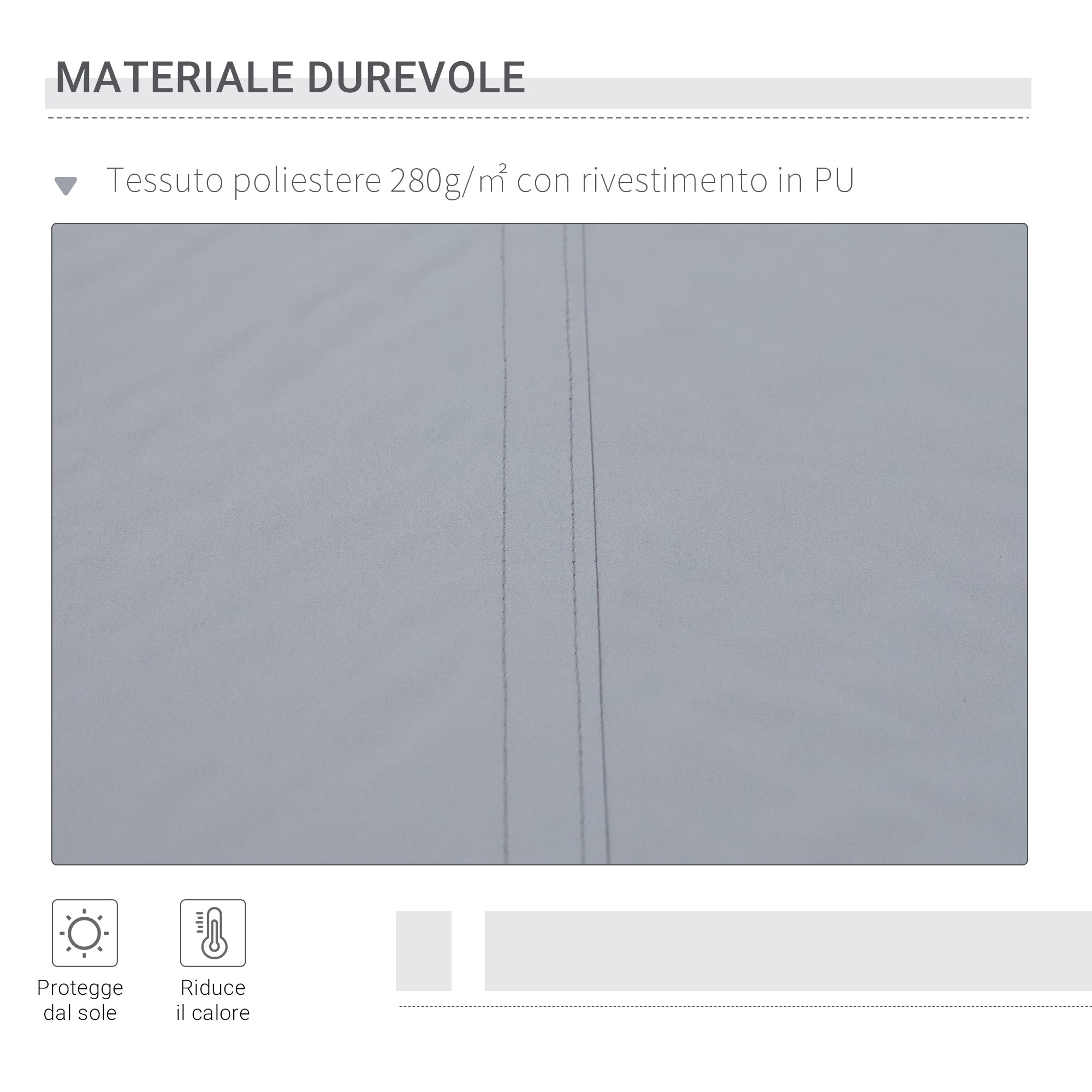Outsunny sun tent for outdoor outbuilding with metal and aluminum crank, 395x245 cm, gray - Borgè