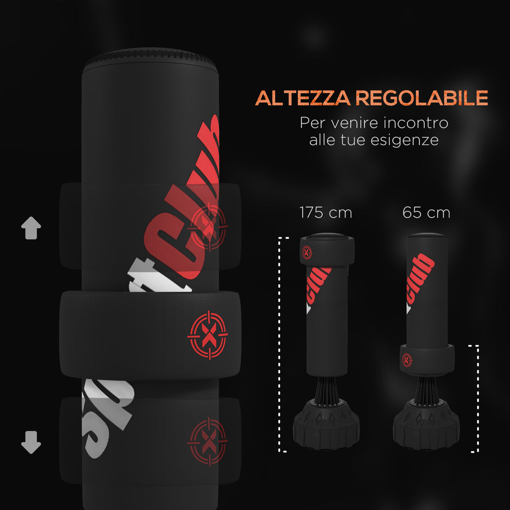 SportNow Boxing bag from the self -supporting ground with adjustable target, filled and suction cup base, black - Borgè