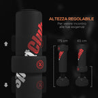 SportNow Boxing bag from the self -supporting ground with adjustable target, filled and suction cup base, black - Borgè