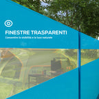 Folding Beach Screen Privacy Screen in Polyester with Steel Bars, 725x140 cm, Light Blue