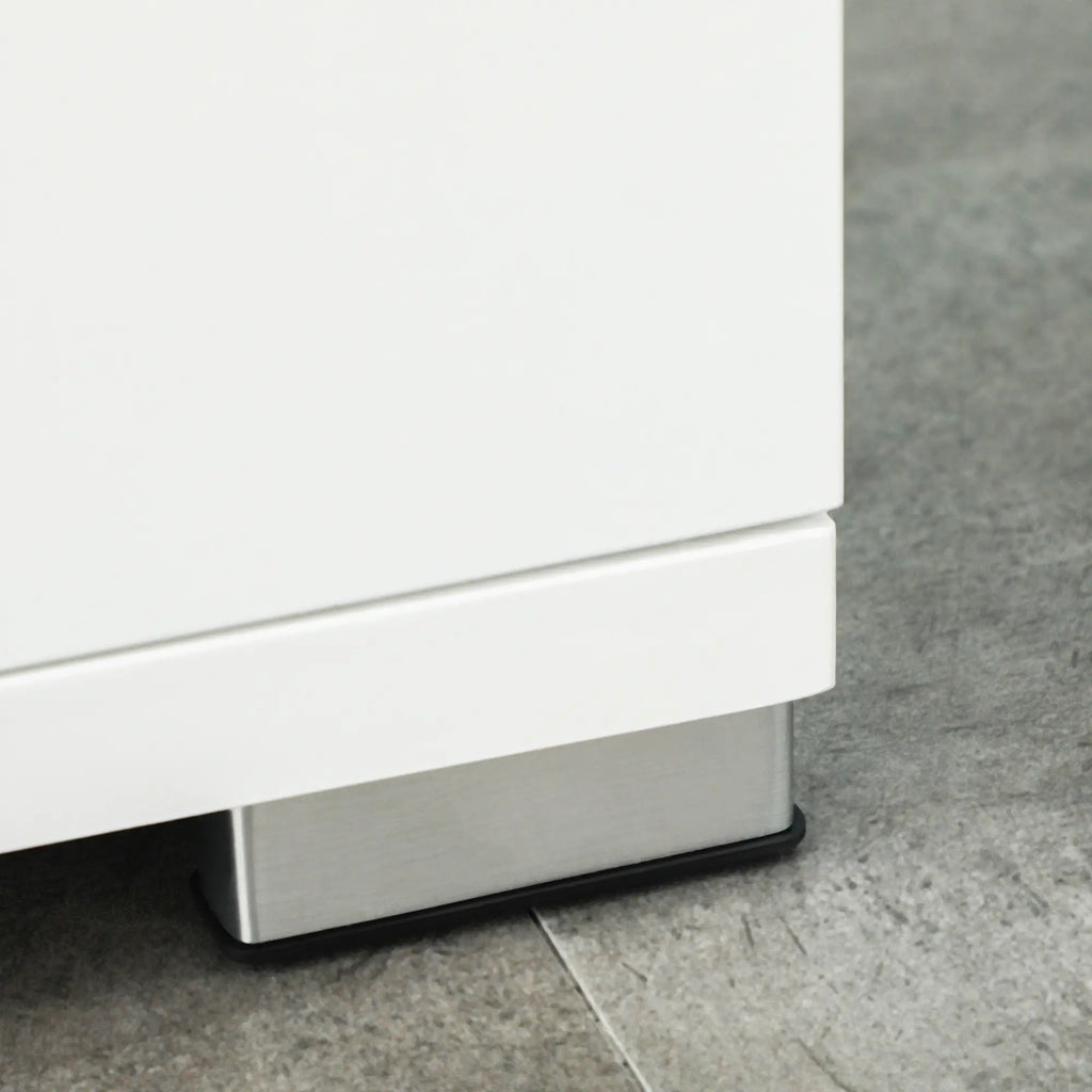 White Chipboard Bathroom Cabinet with 2 Cabinets with Doors and 2 Open Shelves, 80x33.5x190 cm