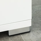 White Chipboard Bathroom Cabinet with 2 Cabinets with Doors and 2 Open Shelves, 80x33.5x190 cm