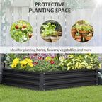 Open Bottom Raised Garden Bed with Covering, in Galvanized Steel, 120x120x30 cm, Gray - Borgè