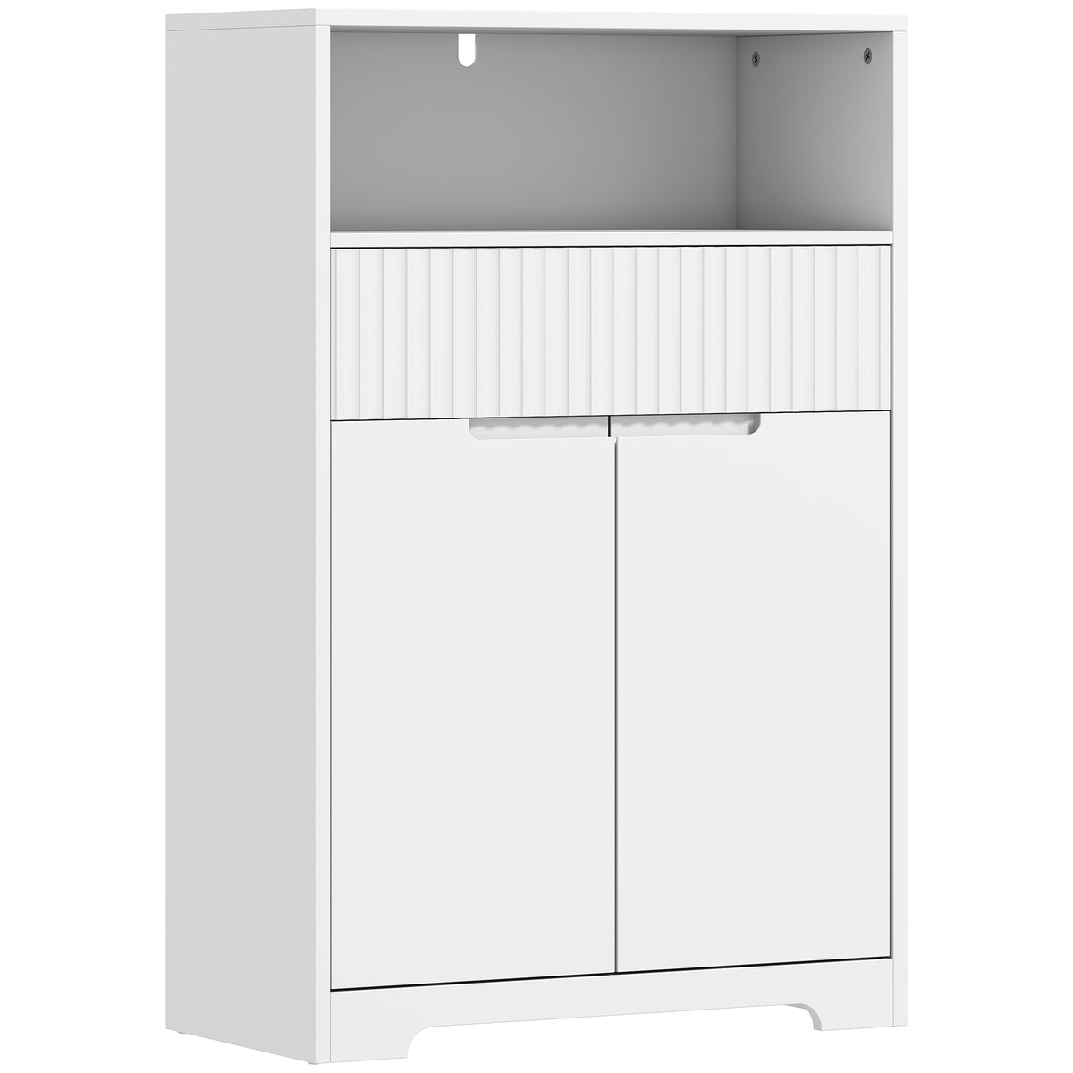 HOMCOM Floor-Standing Bathroom Cabinet with Drawer and Adjustable Shelf