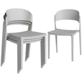 Outsunny Set of 4 Stackable Garden Chairs, PP Frame, Suitable for All Seasons