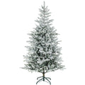 180cm Tall Snow-Covered Christmas Tree with Realistic Branches and Foldable Metal Base