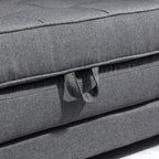 2-Seater Fabric Sofa Bed with Padding and Springs, 151x75x85 cm, Grey