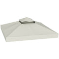 Outsunny 3x3m UPF30+ 2-Tier Garden Gazebo Cover in Light Grey Polyester