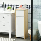 kleankin Bathroom Cabinet with Drawer and Cabinet with Internal Adjustable Shelf, in MDF, 32.6x30x90 cm - Borgè