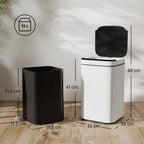 HOMCOM 13L Sensor Garbage Can with Space for Deodorants, Steel and PP, 24x24x41 cm, Black and White