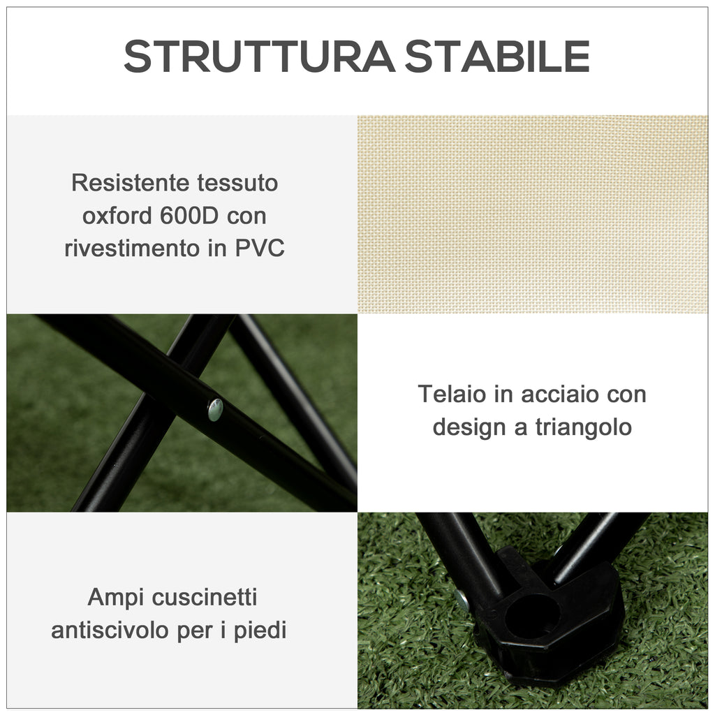 Folding Camping Chair in Oxford Fabric with Side Pocket and Carry Bag, 61x54x66 cm