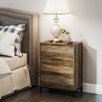 3-Drawer Chest of Drawers Anti-Tip with Black Handles, in Wood and Metal, 62x35x82 cm, Dark Brown