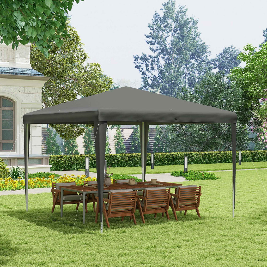 Outsunny 3x3m Folding and Portable Garden Gazebo for Parties with UV Protection Cover, Grey