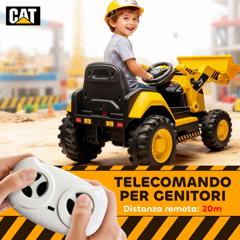 AIYAPLAY Electric Bulldozer for Kids Ages 3-6, Official Caterpillar Brand, 12V with Remote Control, Yellow