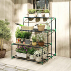 Outsunny 4-Tier Steel Plant Stand, 94x84x110cm, Dark Green