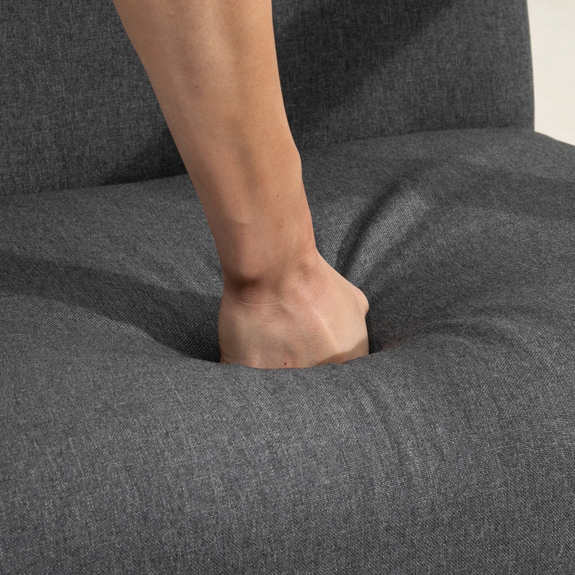 Vintage Style Upholstered Living Room Armchair with Wooden Armrests, 68.5x78.5x75 cm, Dark Grey