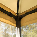 Garden Gazebo 3x3m with Mosquito Net, Steel Frame and Double Roof, Beige - Borge' Group Limited