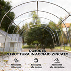 Outsunny Garage Car Awning Outdoor Garage UV50+ Galvanized Frame 3.6x7.2 m Cream