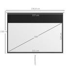 HOMCOM Projector Cover 100" 16:9 Ratio, Wall and Ceiling Mounting for Home and Office, White - Borgè