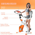 Folding Exercise Bike with 8-Level Magnetic Resistance, Heart Rate Sensor, 2.5kg Flywheel, Orange