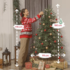 180cm Fireproof Artificial Christmas Tree with 1814 Realistic Branches and Foldable Metal Base