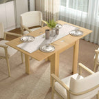 HOMCOM Extendable Dining Table for 4-6 People in Wood and Steel, 140x80x77.5 cm, Wood Color