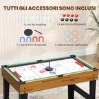 13-in-1 Game Table with Foosball, Ping Pong, Air Hockey, Pool Table, Chess and More, Walnut
