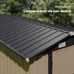 Outsunny 364 x 238 cm Metal Garden Shed with 4 Vents and Lockable Double Doors, Brown