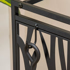 Fireplace Log Holder, Rustproof Steel, Indoor and Outdoor Log Holder with Elegant Design and 4 Tools, 46 x 30 x 70 cm, Black