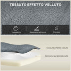 Modular Corner Sofa in Velvet Fabric with Cushions, 294x165x70 cm, Dark Grey