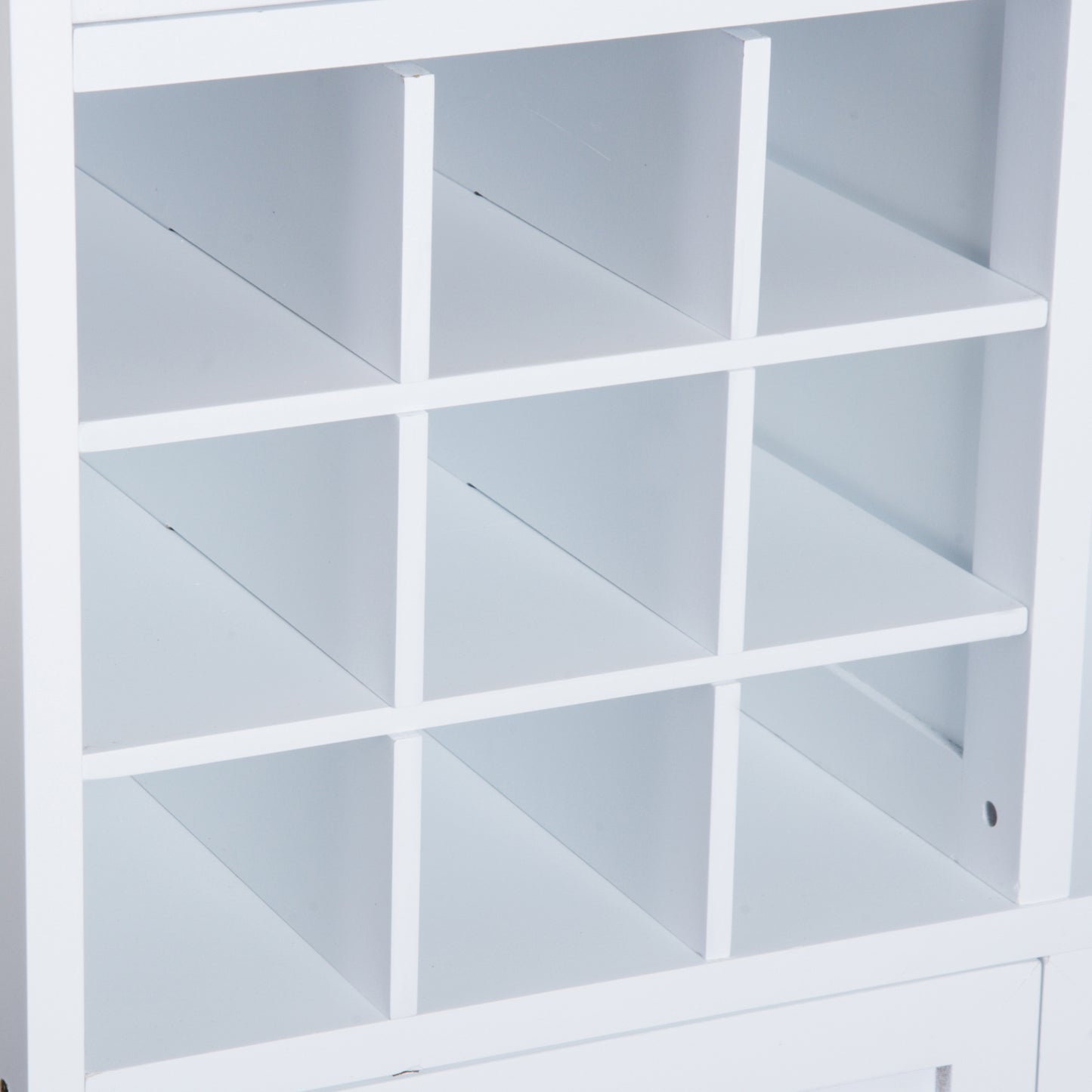 Kitchen Cabinet with Wheels, Bamboo Bottle Rack and Glass Holder, 76 x 40 x 88cm