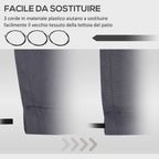 Replacement Cover for Retractable Arm Awning in Anti-UV Polyester 3.6x2.5 m, Gray