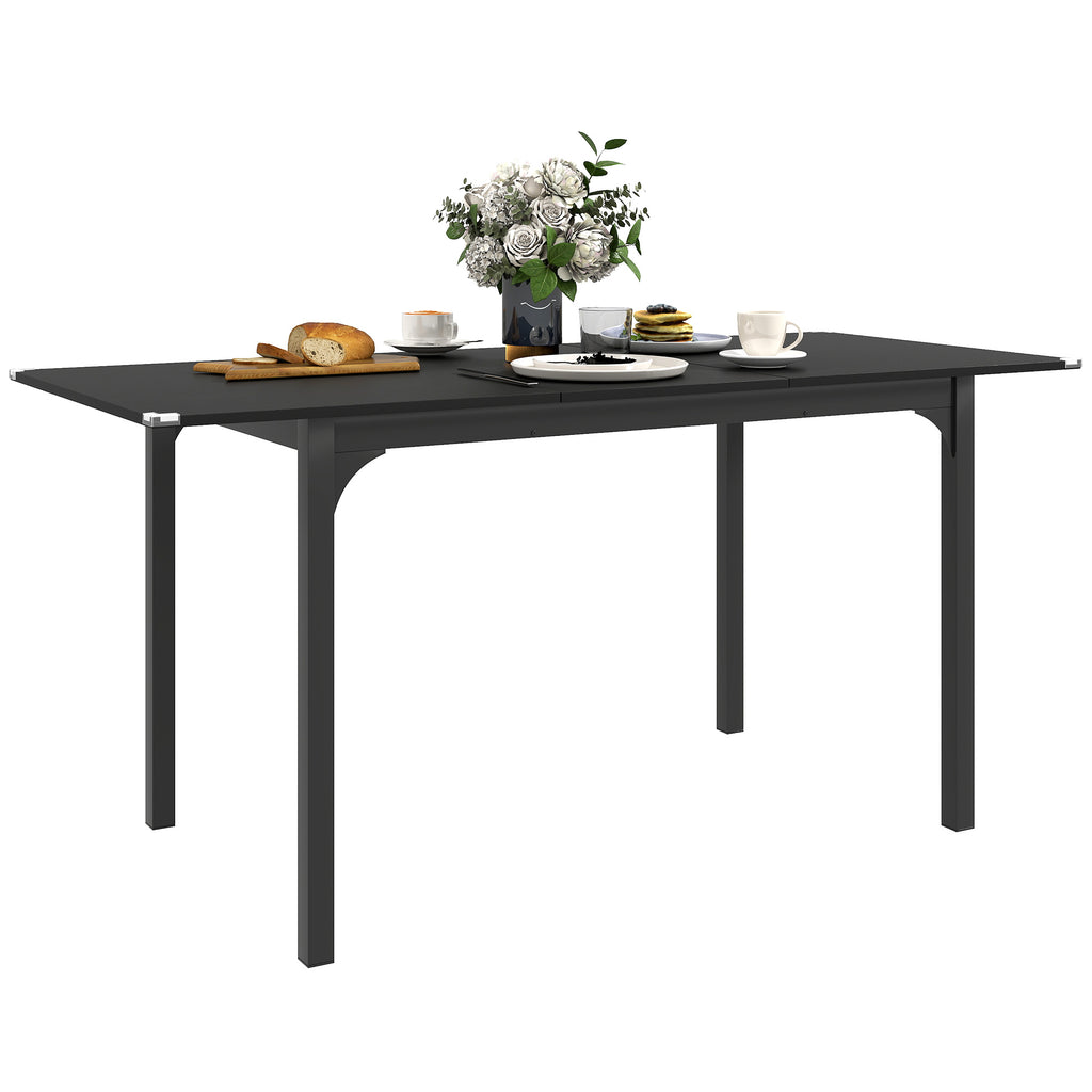 Extendable Table 4-6 Seater Expandable 120-160cm with Steel Legs, Black