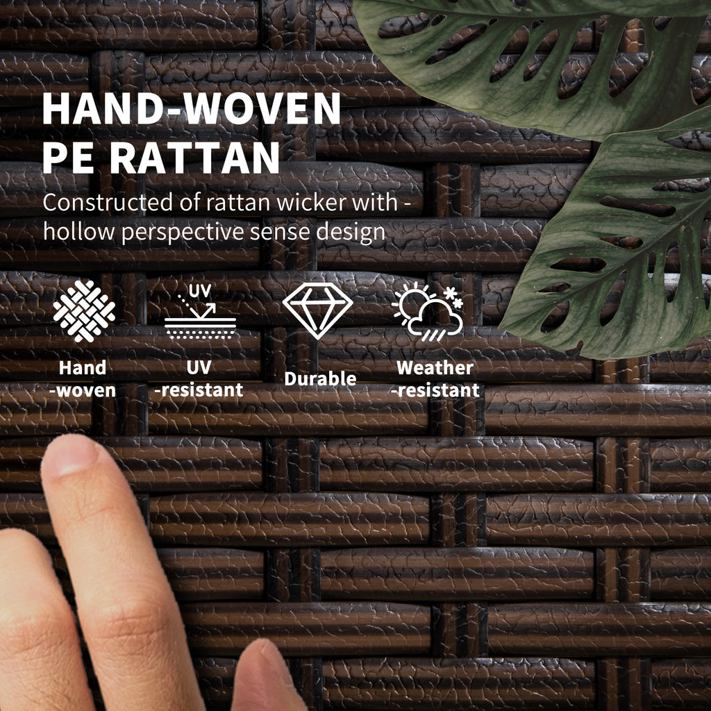 Outsunny set 2 sunbaths with padded cushions and table in rattan pe, brown and beige - Borgè