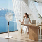 HOMCOM Floor Fan with Remote Control, Vertical Fan, White