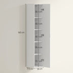 Wall-Mounted Bathroom Cabinet with Adjustable Shelves and Soft-Close Closure, 30x31.5x160 cm, White